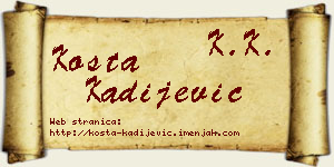 Kosta Kadijević vizit kartica